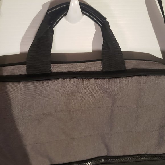 PX Los Angeles laptop bag grey black shoulder strap hand grips multiple pockets - Picture 7 of 13